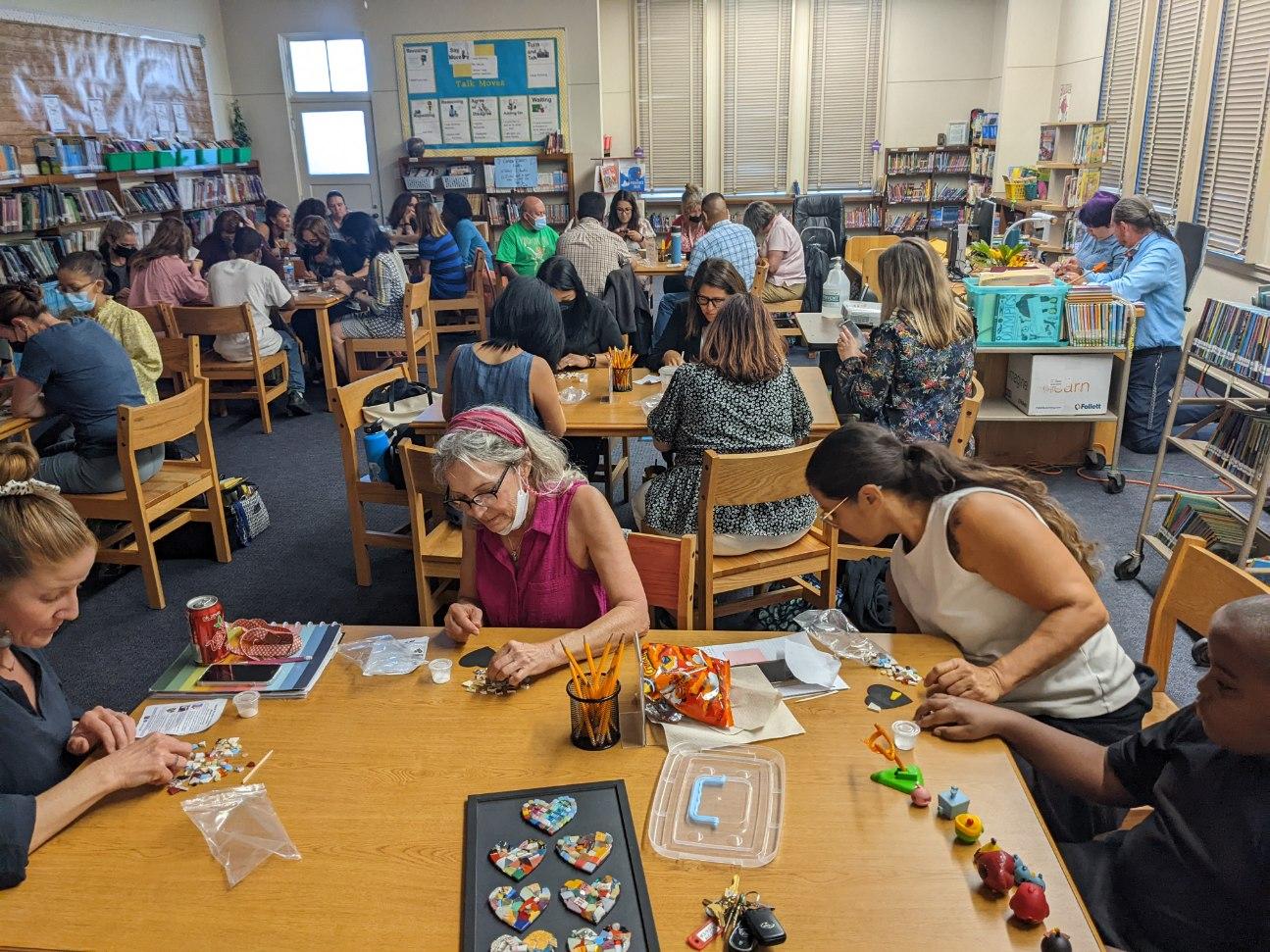 ArtWorksLBC Brings Mosaic Hearts to Burbank Elementary Rose Park